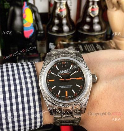 New Rolex Oyster Perpetual Milgauss Watch Stainless Steel Black Face